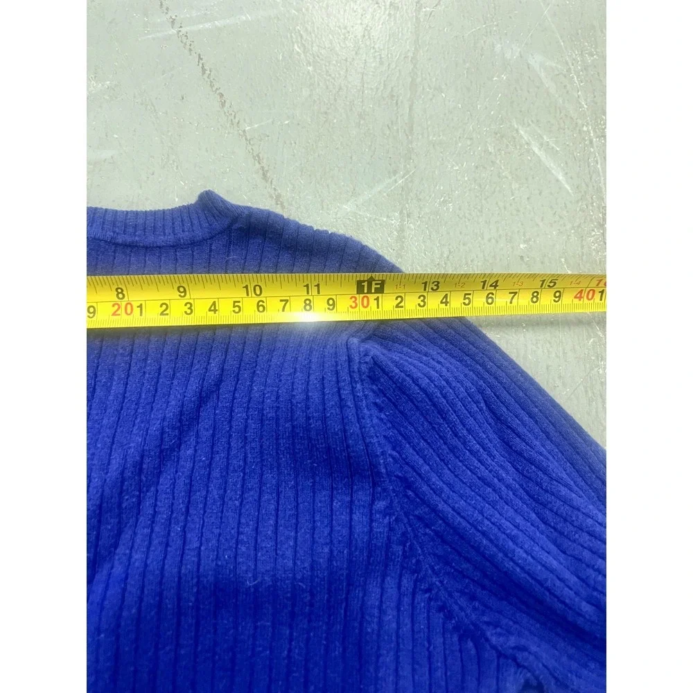 Great‎ Northwest Indigo Sweater Womens L Blue Ribbed Warm Wear Cozy Knit Winter
